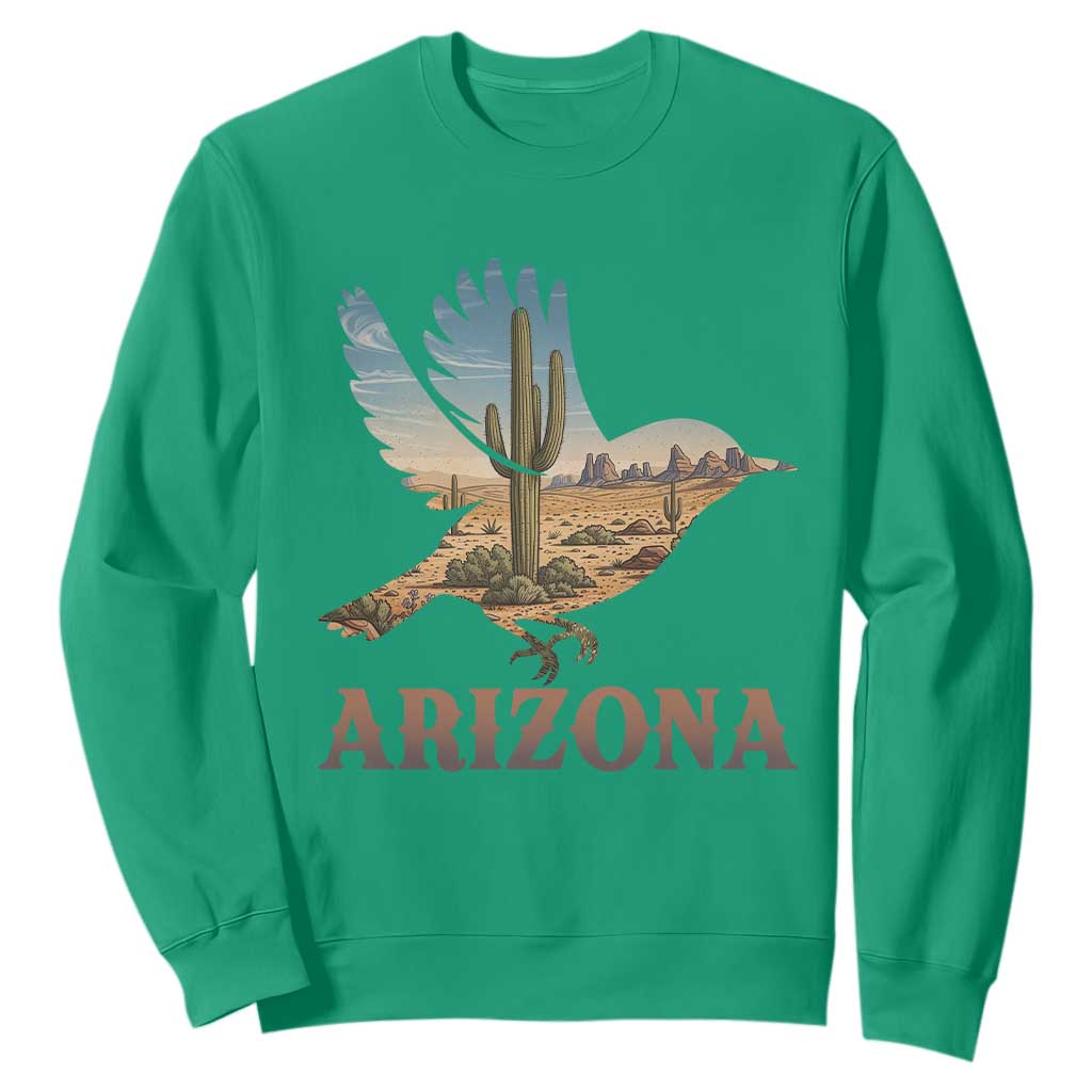 Arizona Desert Wren Bird Sweatshirt Cactus Landscape Rustic Western TS12 Irish Green Print Your Wear