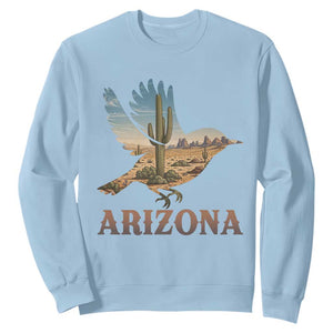 Arizona Desert Wren Bird Sweatshirt Cactus Landscape Rustic Western TS12 Light Blue Print Your Wear