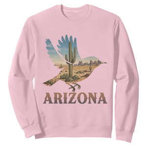Arizona Desert Wren Bird Sweatshirt Cactus Landscape Rustic Western TS12 Light Pink Print Your Wear