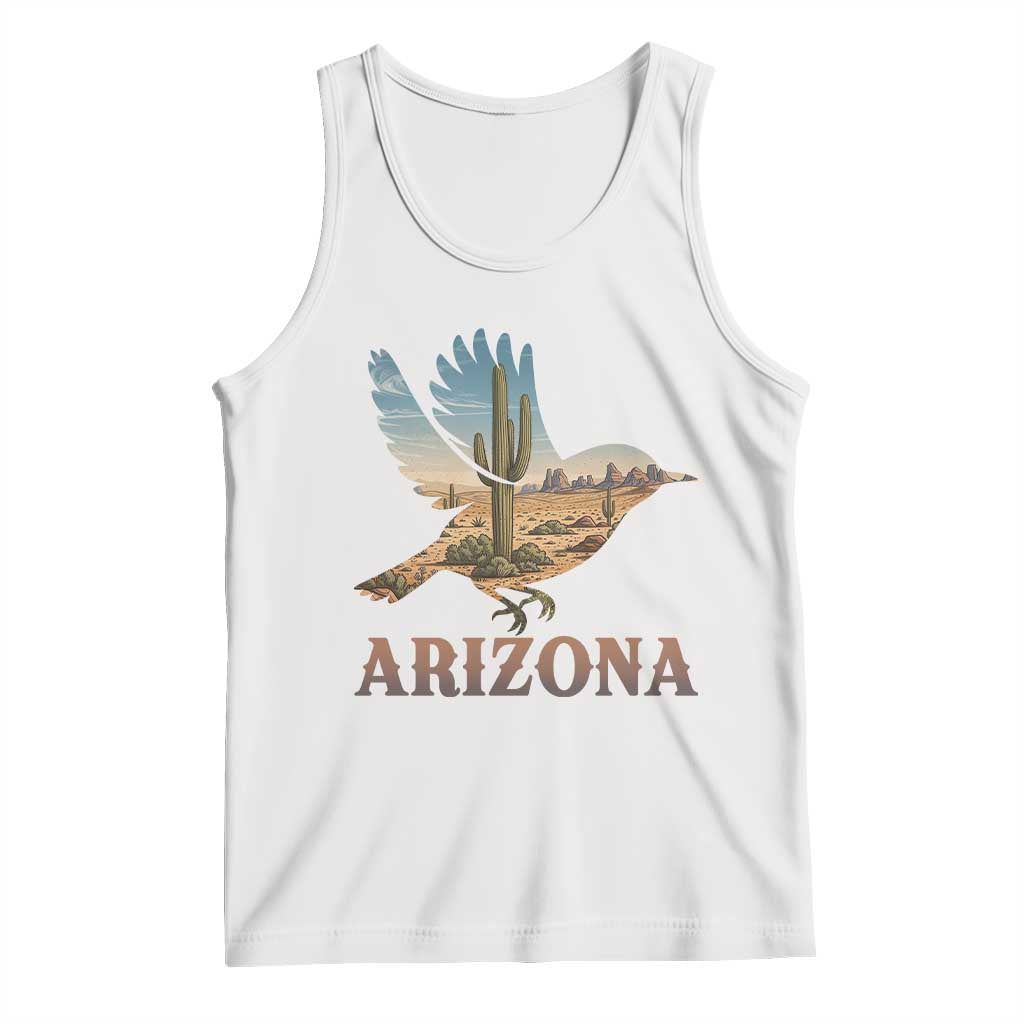 Arizona Desert Wren Bird Tank Top Cactus Landscape Rustic Western TS12 White Print Your Wear