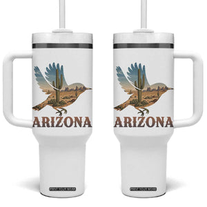 Arizona Desert Wren Bird Tumbler With Handle Cactus Landscape Rustic Western TS12 One Size: 40 oz White Print Your Wear