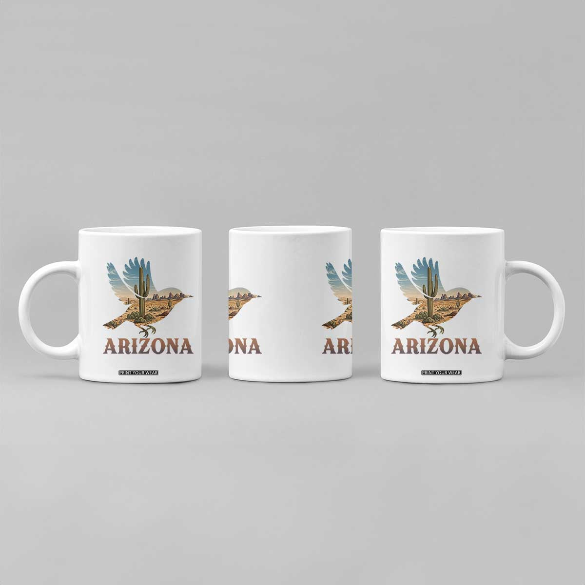 Arizona Desert Wren Bird Coffee Mug Cactus Landscape Rustic Western TS12 Print Your Wear