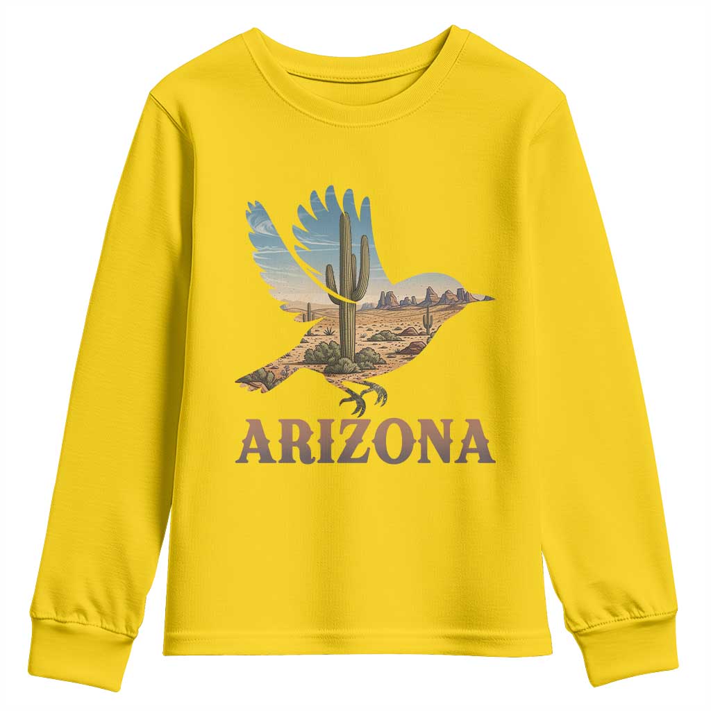 Arizona Desert Wren Bird Youth Sweatshirt Cactus Landscape Rustic Western TS12 Daisy Print Your Wear