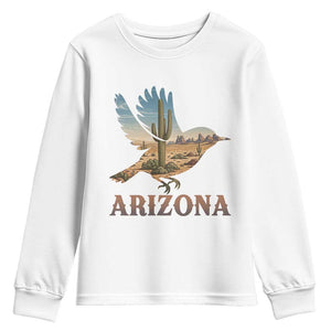 Arizona Desert Wren Bird Youth Sweatshirt Cactus Landscape Rustic Western TS12 White Print Your Wear