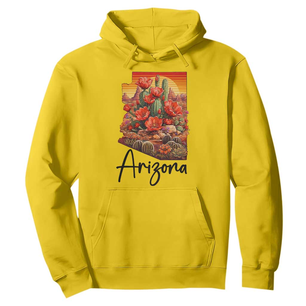 Arizona Map Blooming Cactus Flowers Gift Hoodie TS12 Daisy Print Your Wear
