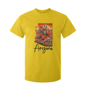 Arizona Map Blooming Cactus Flowers Gift T Shirt For Kid TS12 Daisy Print Your Wear
