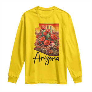 Arizona Map Blooming Cactus Flowers Gift Long Sleeve Shirt TS12 Daisy Print Your Wear