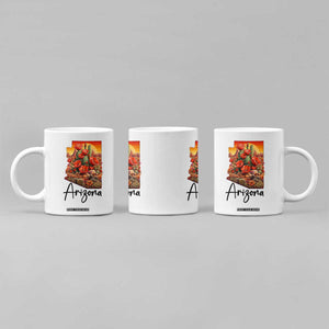 Arizona Map Blooming Cactus Flowers Gift Coffee Mug TS12 Print Your Wear