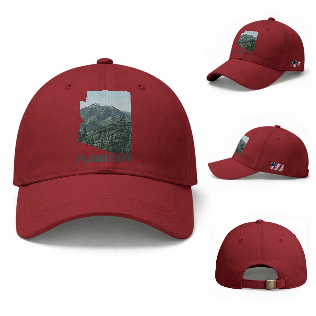 San Francisco Peaks Flagstaff Arizona Baseball Cap Vintage Mountain Landscape Gift TS12 Baseball Cap Universal Fit Cherry Red Print Your Wear