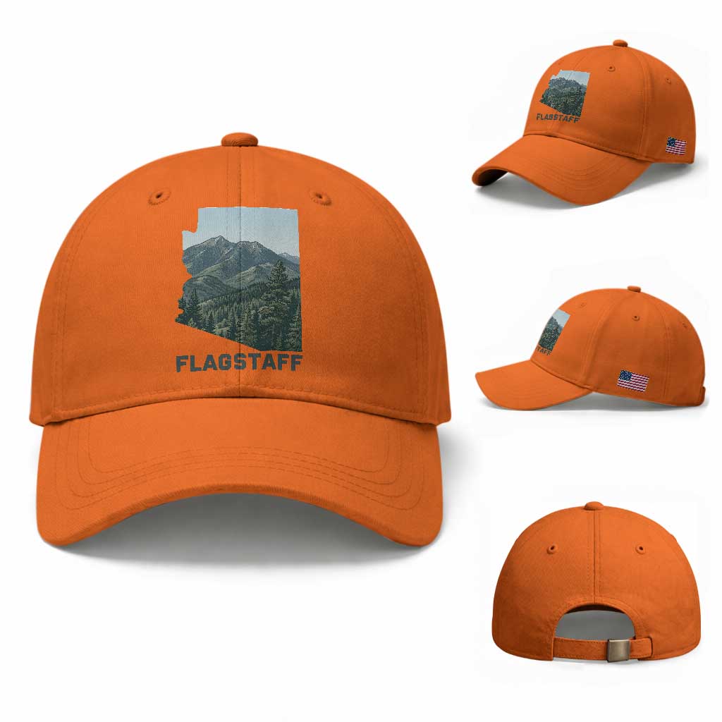 San Francisco Peaks Flagstaff Arizona Baseball Cap Vintage Mountain Landscape Gift TS12 Baseball Cap Universal Fit Orange Print Your Wear