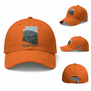 San Francisco Peaks Flagstaff Arizona Baseball Cap Vintage Mountain Landscape Gift TS12 Baseball Cap Universal Fit Orange Print Your Wear