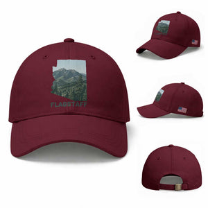 San Francisco Peaks Flagstaff Arizona Baseball Cap Vintage Mountain Landscape Gift TS12 Baseball Cap Universal Fit Maroon Print Your Wear
