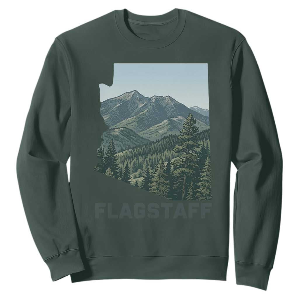 San Francisco Peaks Flagstaff Arizona Sweatshirt Vintage Mountain Landscape Gift TS12 Dark Forest Green Print Your Wear