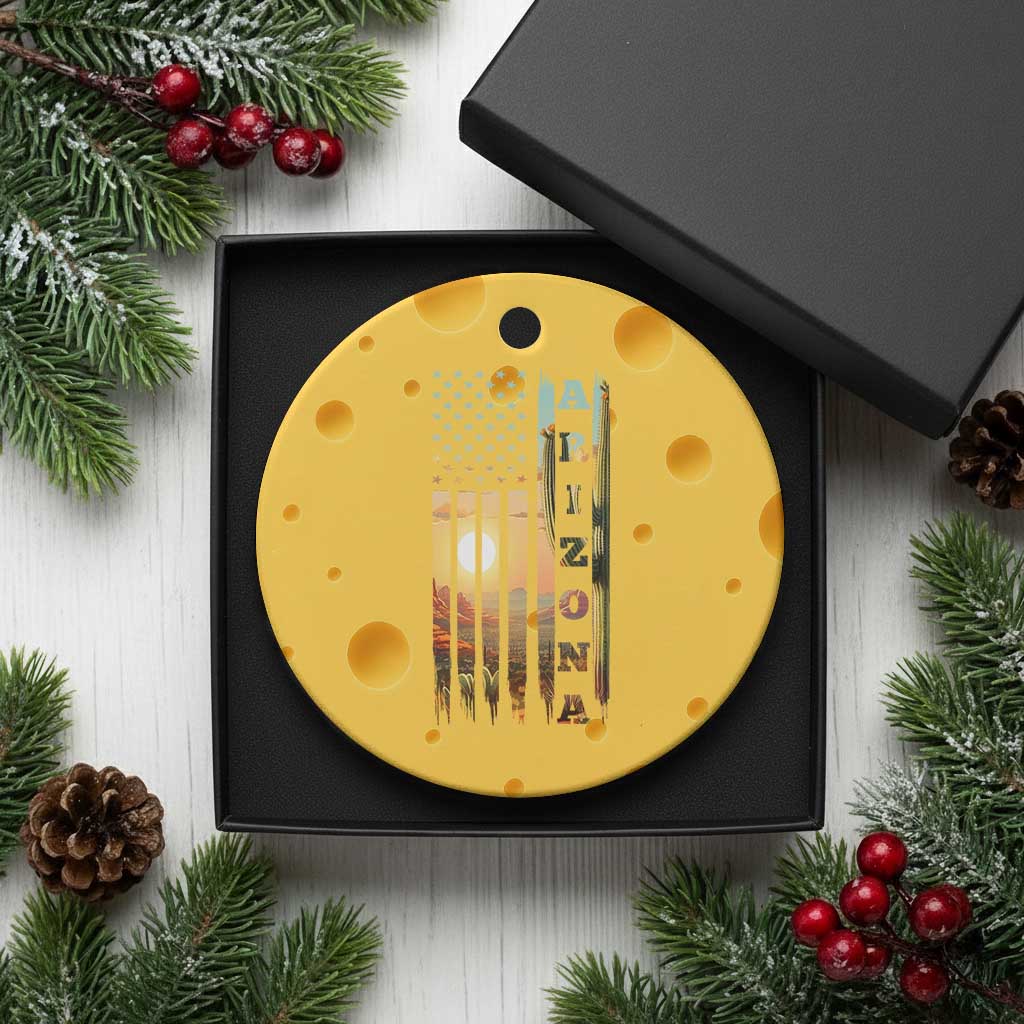 Patriotic Arizona State Flag Ceramic Ornament Southwest Landscape Gift TS12 1pc Yellow Cheese Print Your Wear