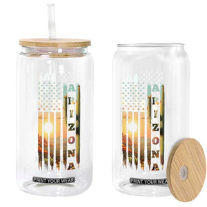 Patriotic Arizona State Flag Glass Can Southwest Landscape Gift TS12 Print Your Wear
