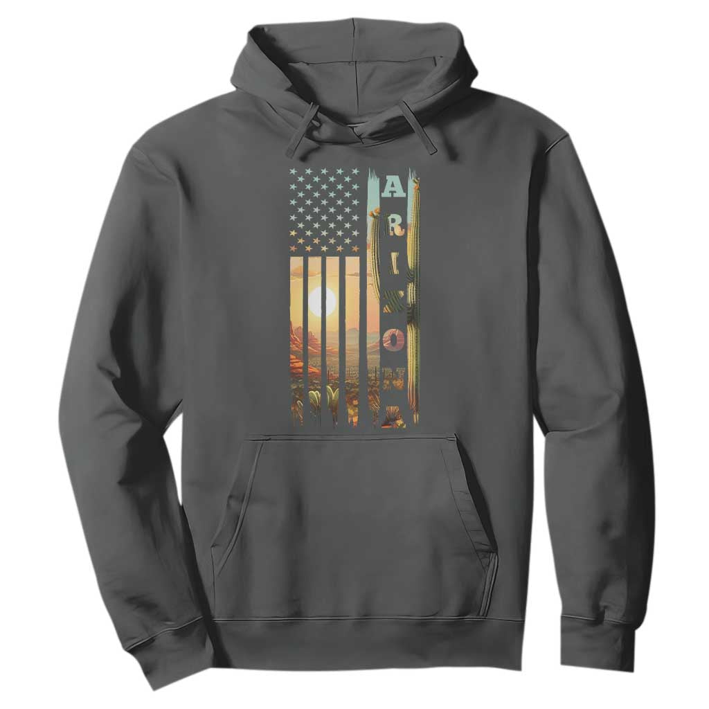 Patriotic Arizona State Flag Hoodie Southwest Landscape Gift TS12 Dark Heather Print Your Wear