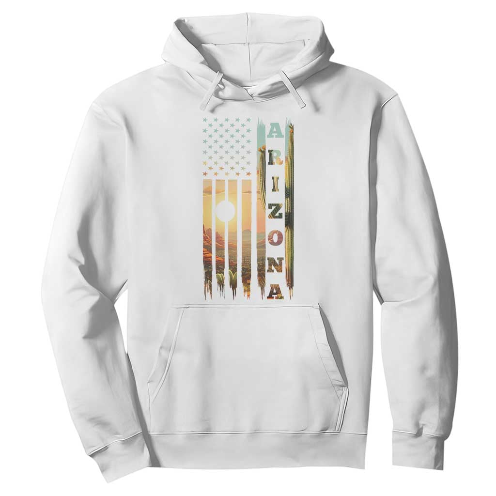 Patriotic Arizona State Flag Hoodie Southwest Landscape Gift TS12 White Print Your Wear
