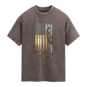 Patriotic Arizona State Flag Washed Cotton T-Shirt Southwest Landscape Gift
