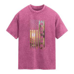 Patriotic Arizona State Flag Washed Cotton T-Shirt Southwest Landscape Gift