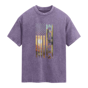 Patriotic Arizona State Flag Washed Cotton T-Shirt Southwest Landscape Gift