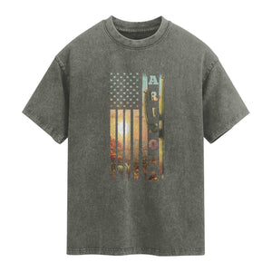 Patriotic Arizona State Flag Washed Cotton T-Shirt Southwest Landscape Gift
