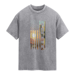 Patriotic Arizona State Flag Washed Cotton T-Shirt Southwest Landscape Gift