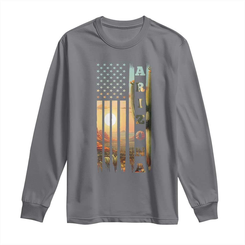 Patriotic Arizona State Flag Long Sleeve Shirt Southwest Landscape Gift TS12 Charcoal Print Your Wear