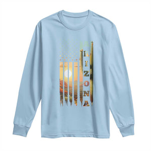 Patriotic Arizona State Flag Long Sleeve Shirt Southwest Landscape Gift TS12 Light Blue Print Your Wear