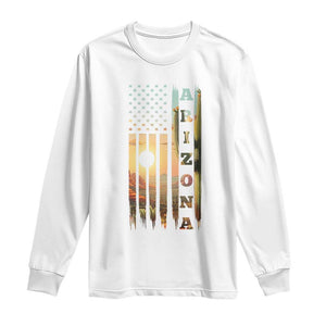 Patriotic Arizona State Flag Long Sleeve Shirt Southwest Landscape Gift TS12 White Print Your Wear