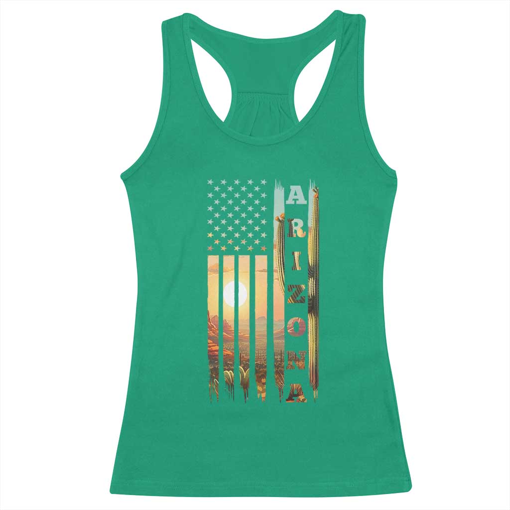 Patriotic Arizona State Flag Racerback Tank Top Southwest Landscape Gift TS12 Irish Green Print Your Wear