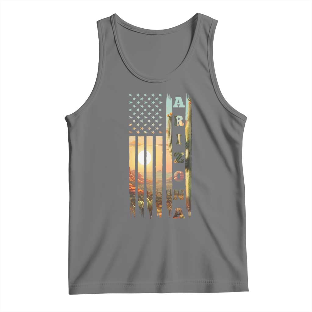 Patriotic Arizona State Flag Tank Top Southwest Landscape Gift TS12 Black Heather Print Your Wear
