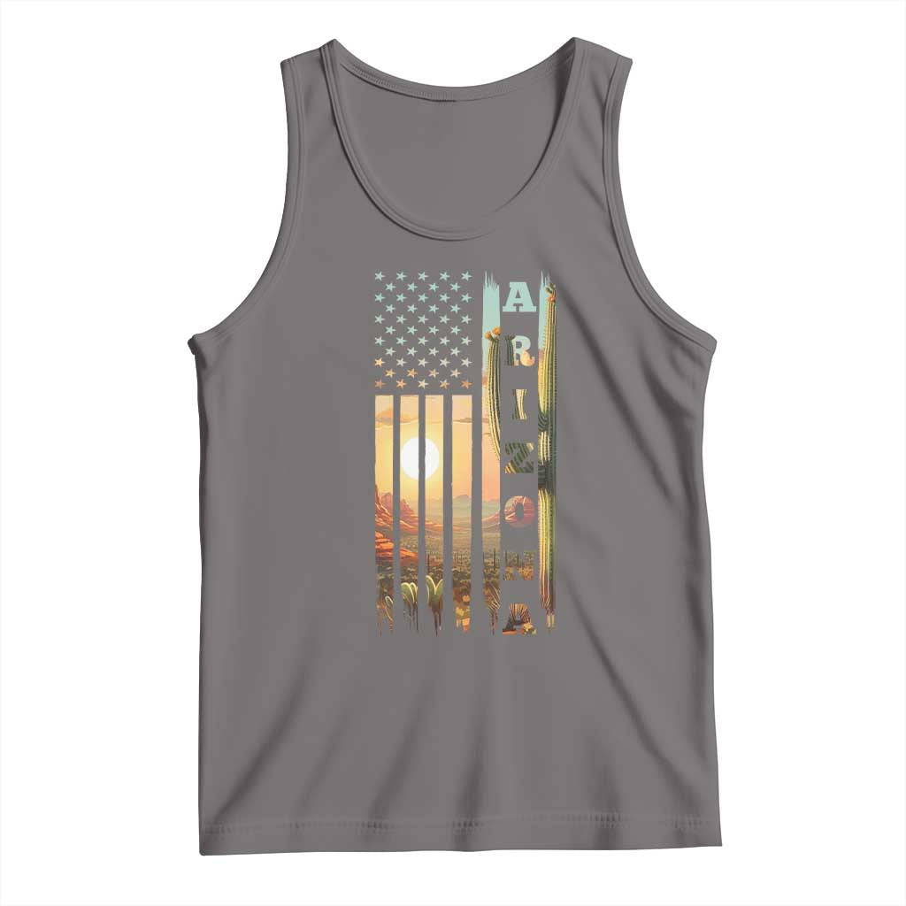 Patriotic Arizona State Flag Tank Top Southwest Landscape Gift TS12 Deep Heather Print Your Wear