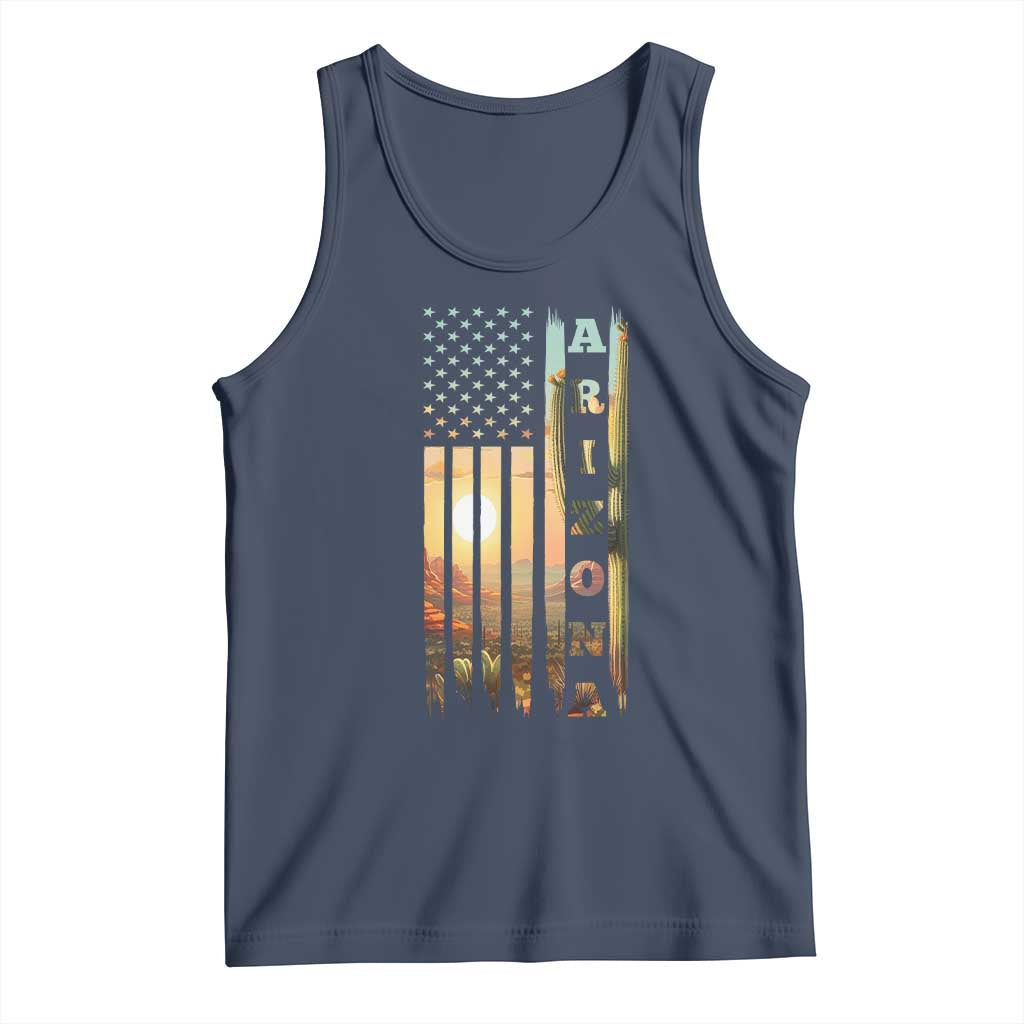 Patriotic Arizona State Flag Tank Top Southwest Landscape Gift TS12 Navy Print Your Wear