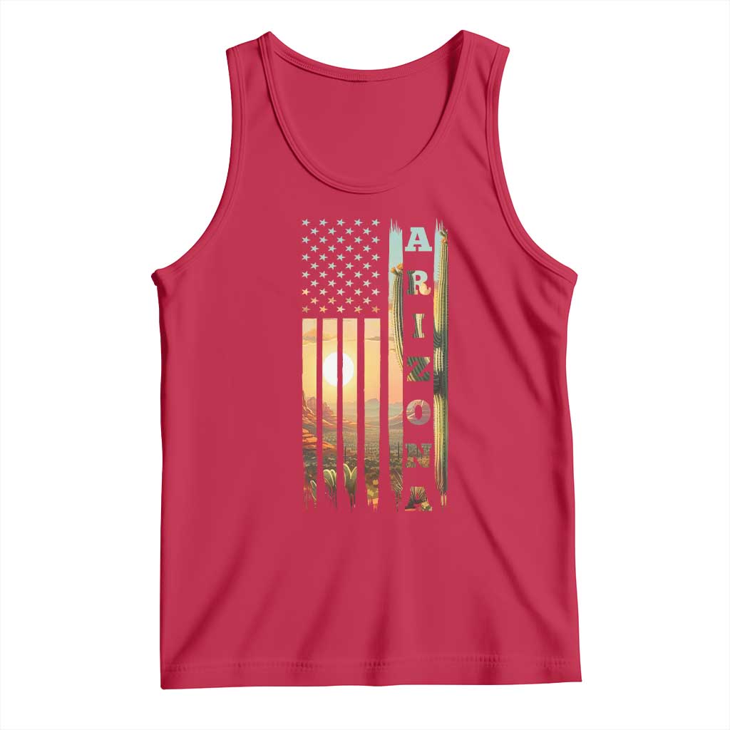Patriotic Arizona State Flag Tank Top Southwest Landscape Gift TS12 Red Print Your Wear