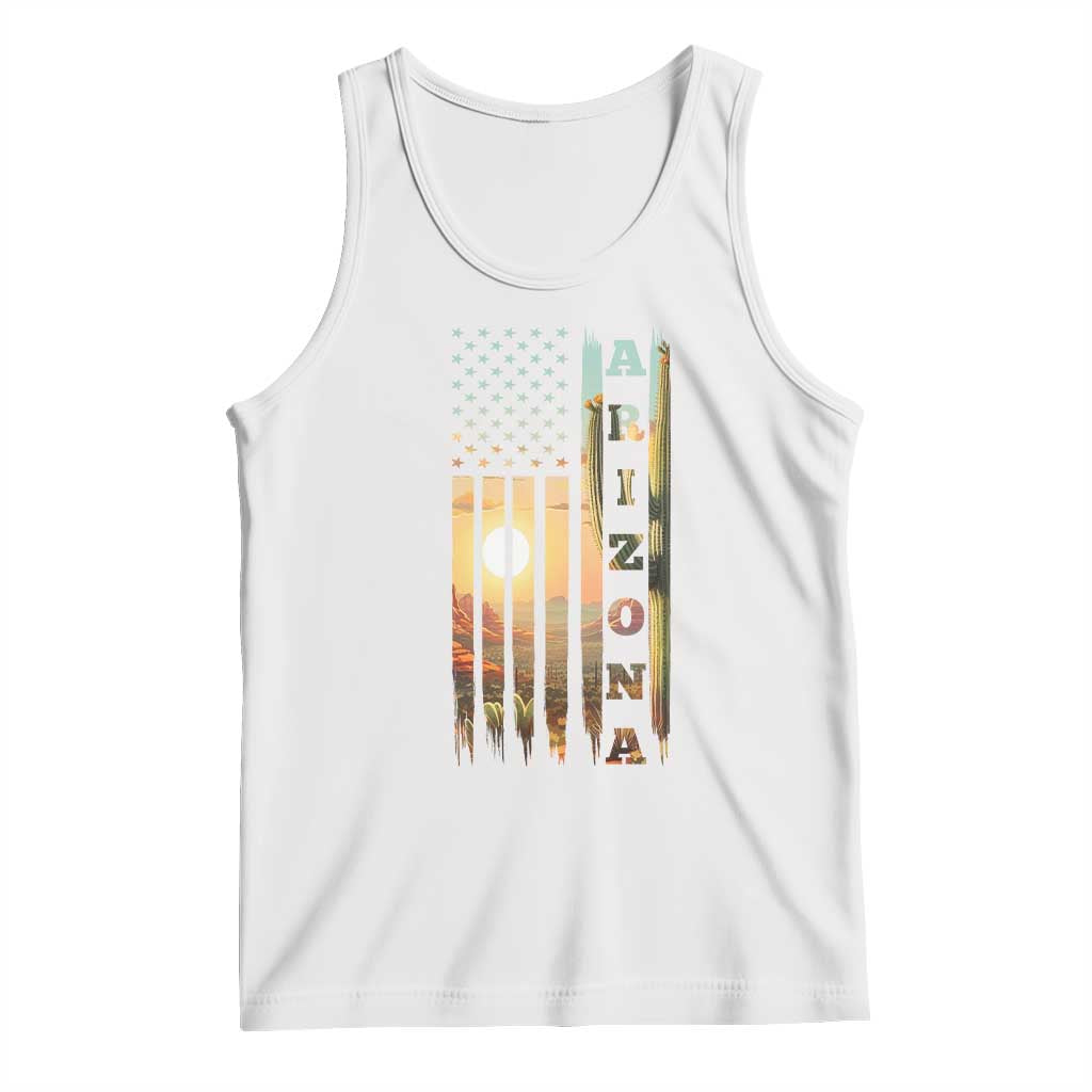 Patriotic Arizona State Flag Tank Top Southwest Landscape Gift TS12 White Print Your Wear