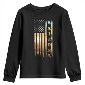 Patriotic Arizona State Flag Youth Sweatshirt Southwest Landscape Gift TS12 Black Print Your Wear