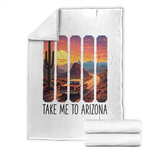Arizona Desert Cactus Western Adventure Throw Blanket Take Me To AZ TS12 White Print Your Wear