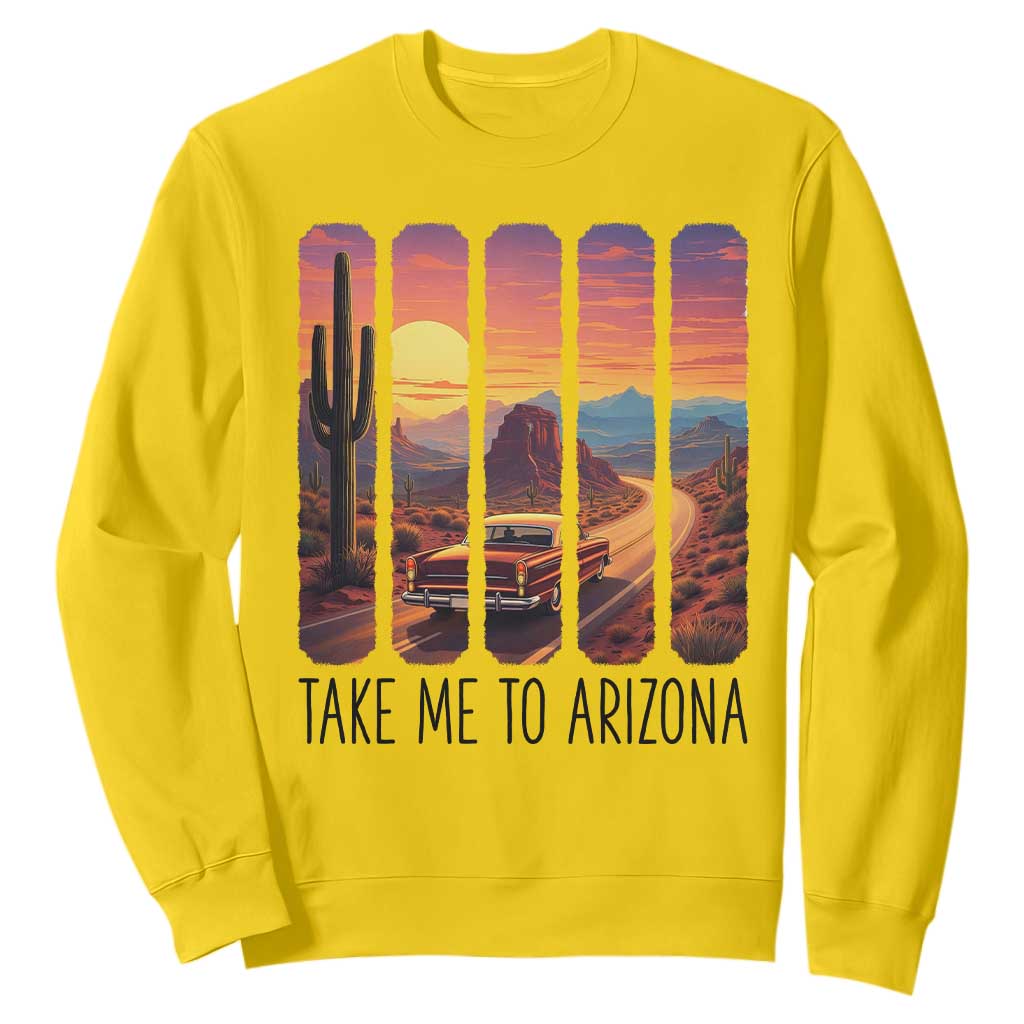 Arizona Desert Cactus Western Adventure Sweatshirt Take Me To AZ TS12 Daisy Print Your Wear