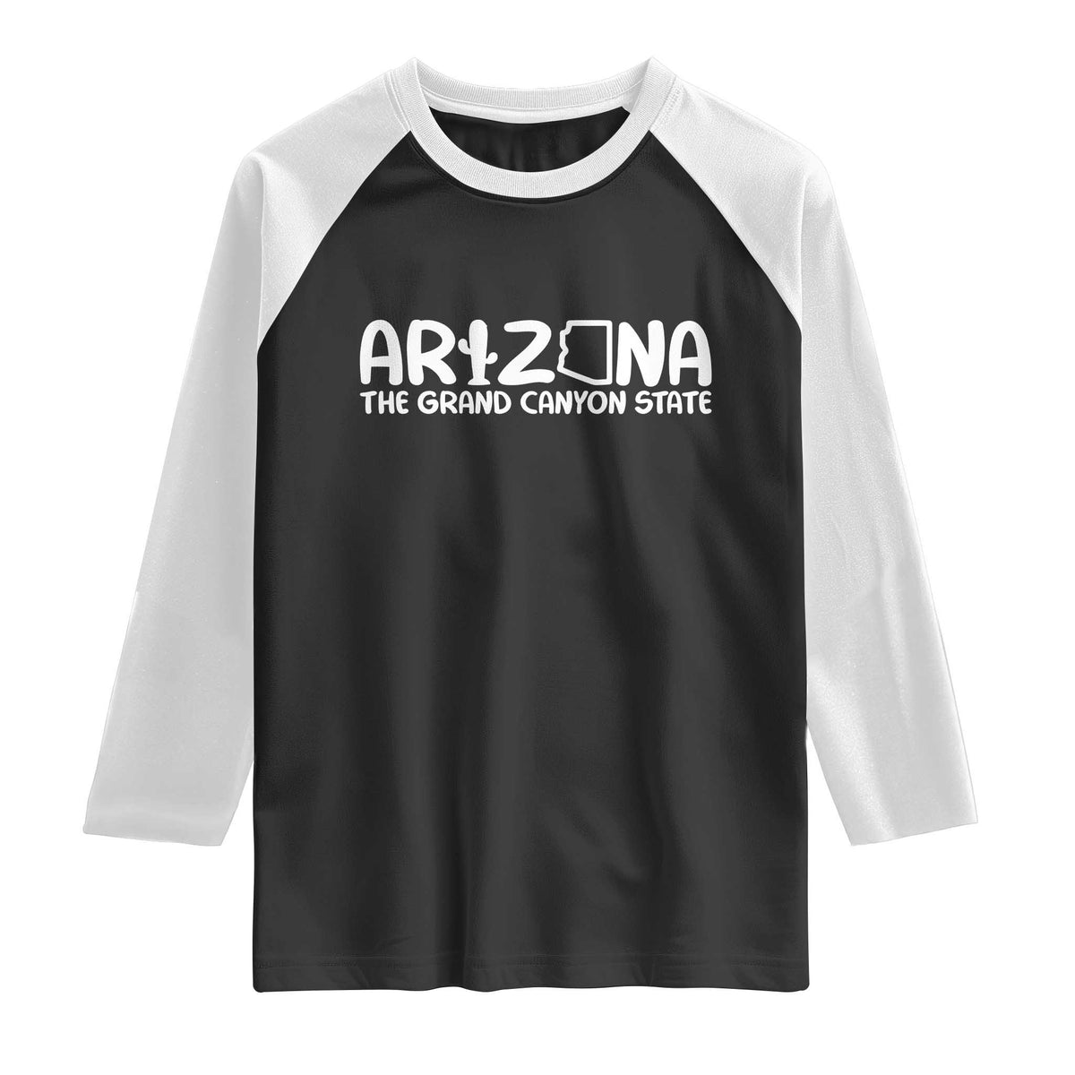 Arizona State Pride Raglan Shirt The Grand Canyon State Souvenir TS12 Black White Print Your Wear