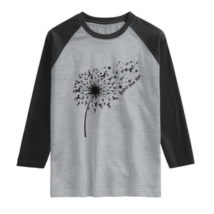 Protect Your Skin Raglan Shirt Melanoma Awareness Dandelion Gift TS12 Heather Gray Black Print Your Wear