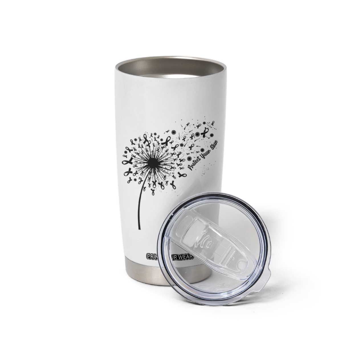 Protect Your Skin Tumbler Cup Melanoma Awareness Dandelion Gift TS12 Print Your Wear