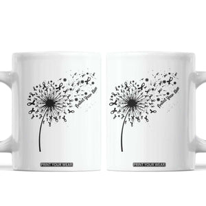 Protect Your Skin Coffee Mug Melanoma Awareness Dandelion Gift TS12 White Print Your Wear