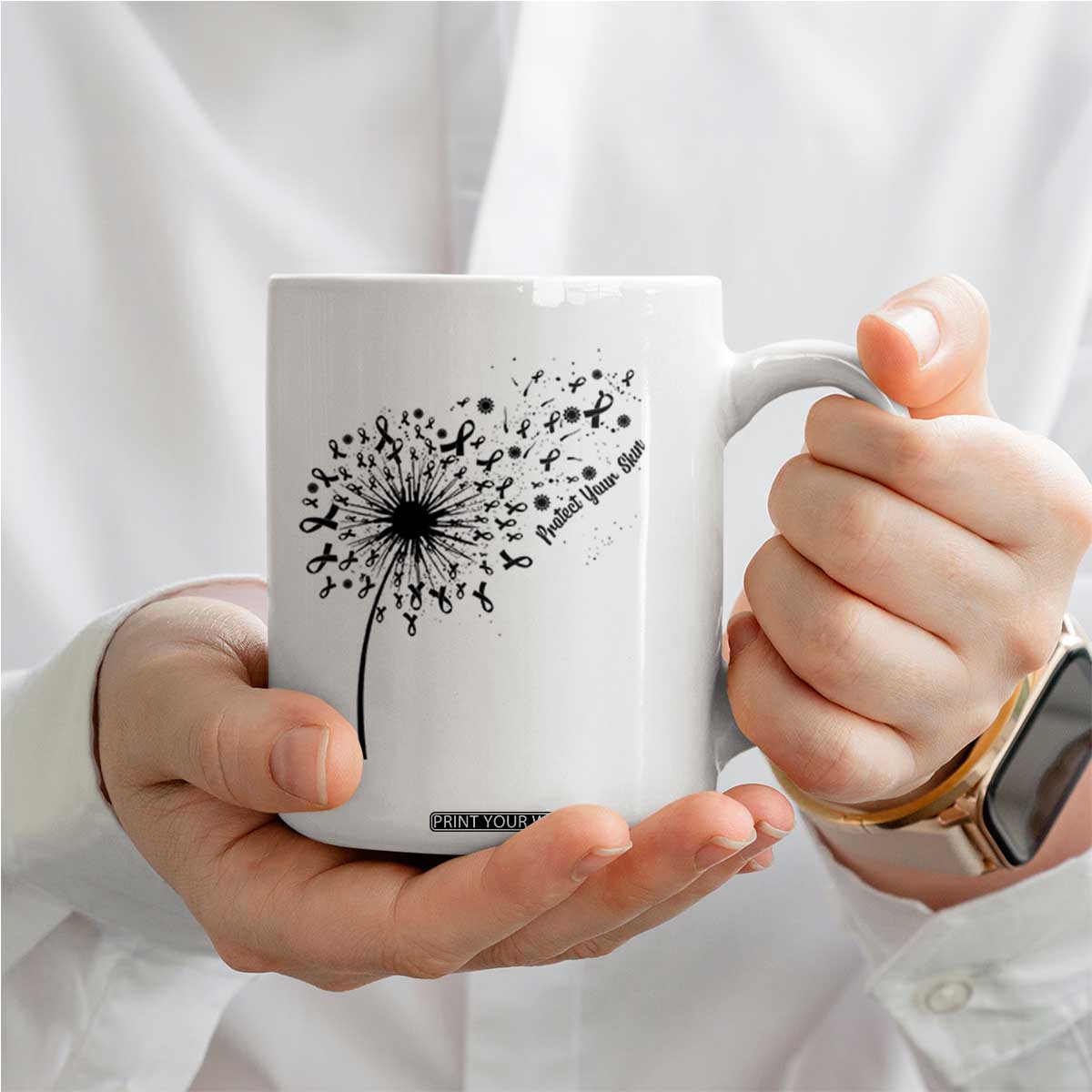 Protect Your Skin Coffee Mug Melanoma Awareness Dandelion Gift TS12 Print Your Wear