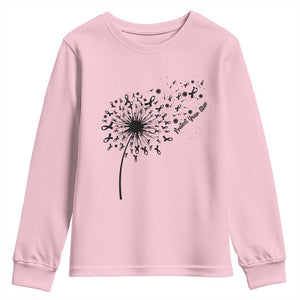 Protect Your Skin Youth Sweatshirt Melanoma Awareness Dandelion Gift TS12 Light Pink Print Your Wear
