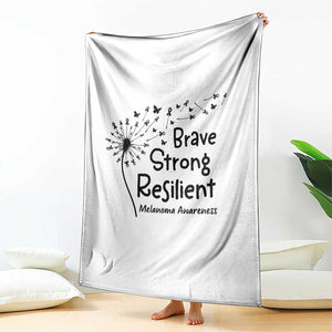 Brave Strong Resilient Throw Blanket Melanoma Warrior Dandelion Gift TS12 Print Your Wear