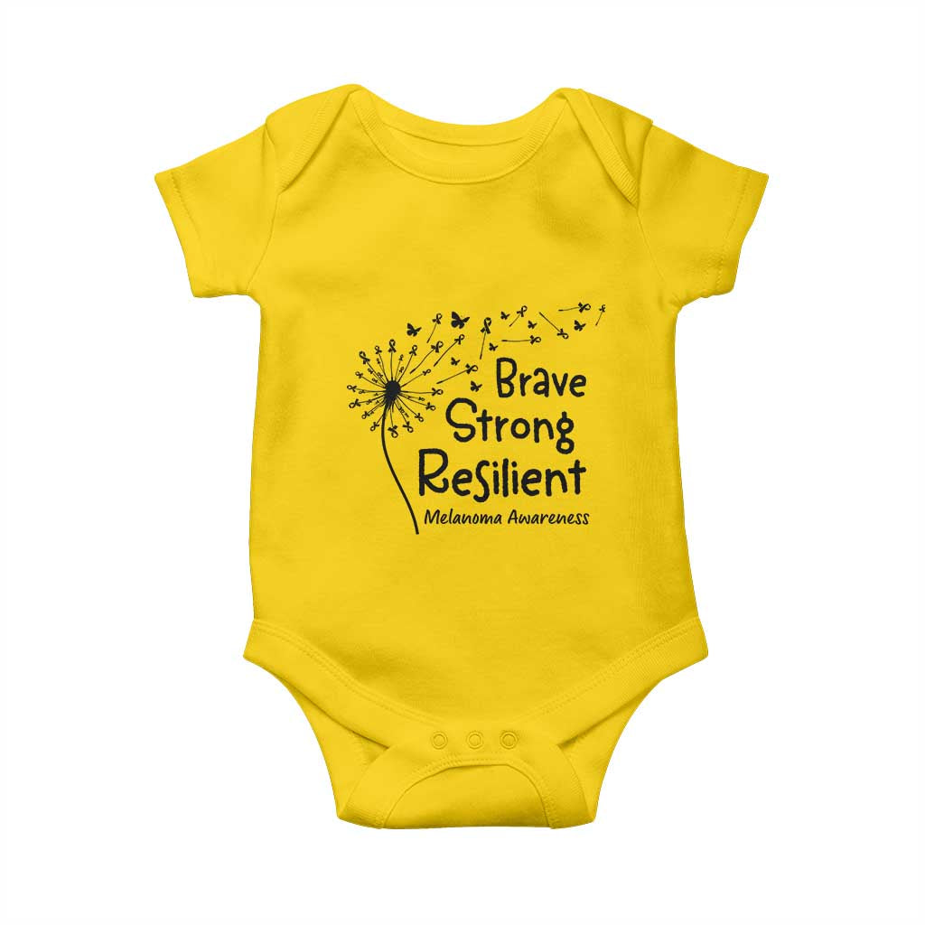 Brave Strong Resilient Baby Onesie Melanoma Warrior Dandelion Gift TS12 Daisy Print Your Wear