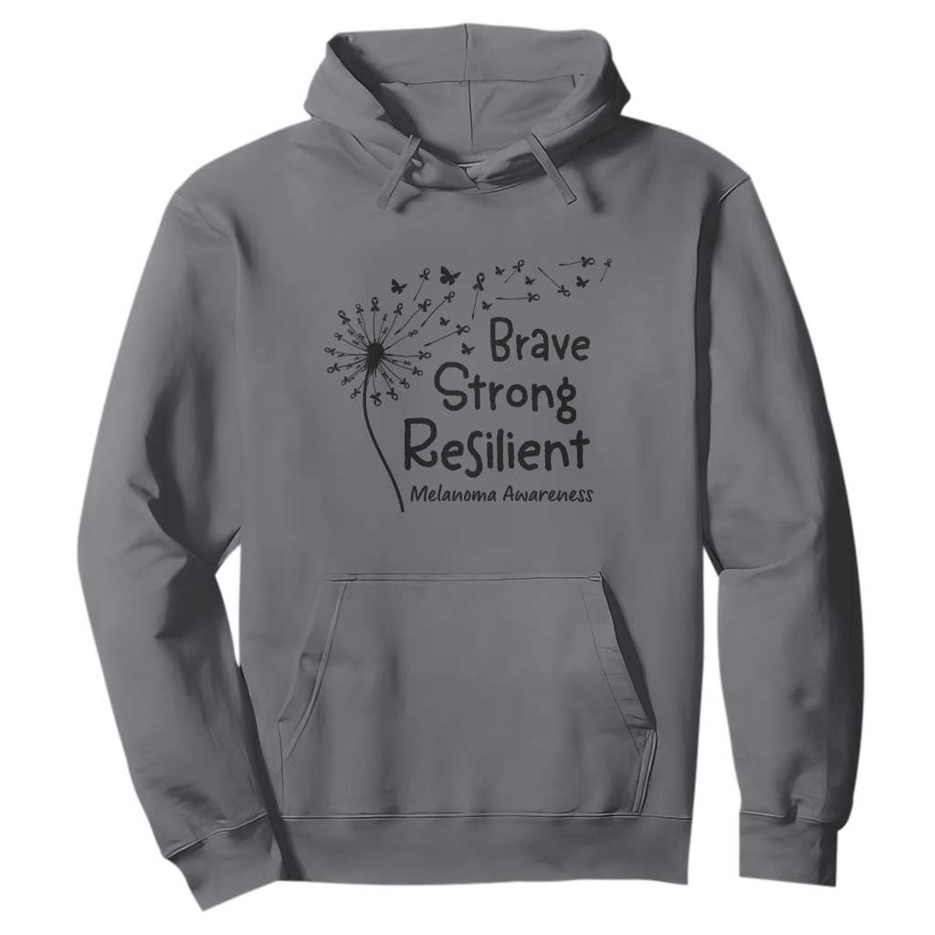 Brave Strong Resilient Hoodie Melanoma Warrior Dandelion Gift TS12 Charcoal Print Your Wear