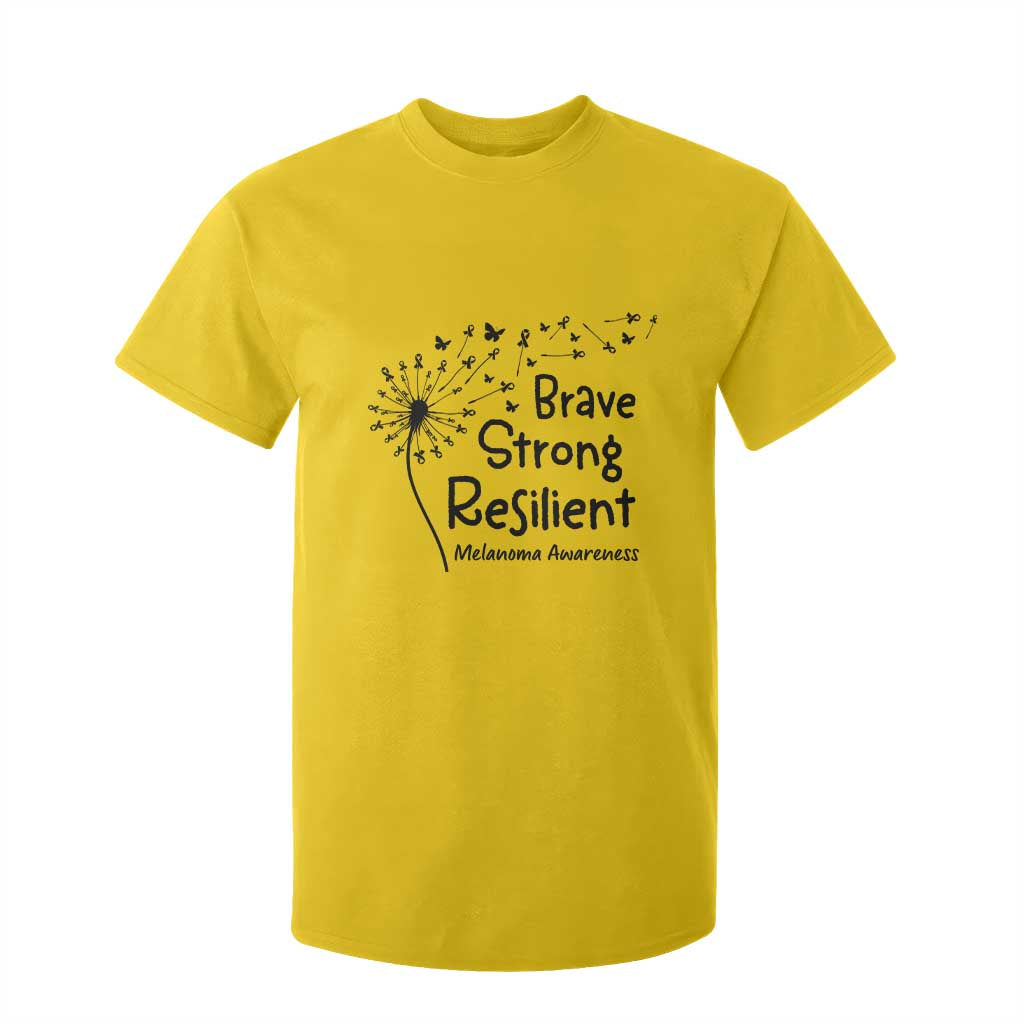 Brave Strong Resilient T Shirt For Kid Melanoma Warrior Dandelion Gift TS12 Daisy Print Your Wear