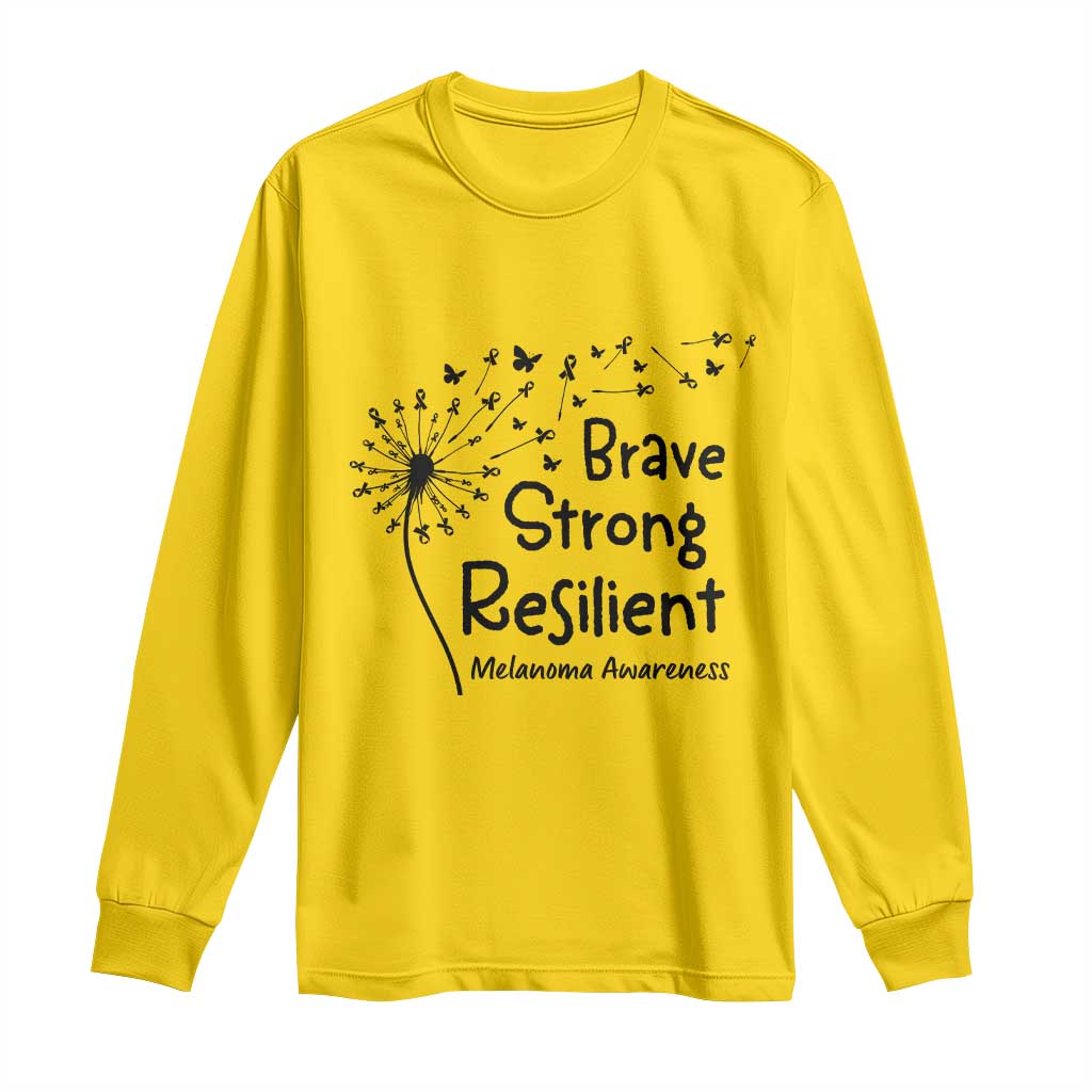Brave Strong Resilient Long Sleeve Shirt Melanoma Warrior Dandelion Gift TS12 Daisy Print Your Wear
