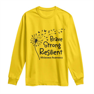 Brave Strong Resilient Long Sleeve Shirt Melanoma Warrior Dandelion Gift TS12 Daisy Print Your Wear